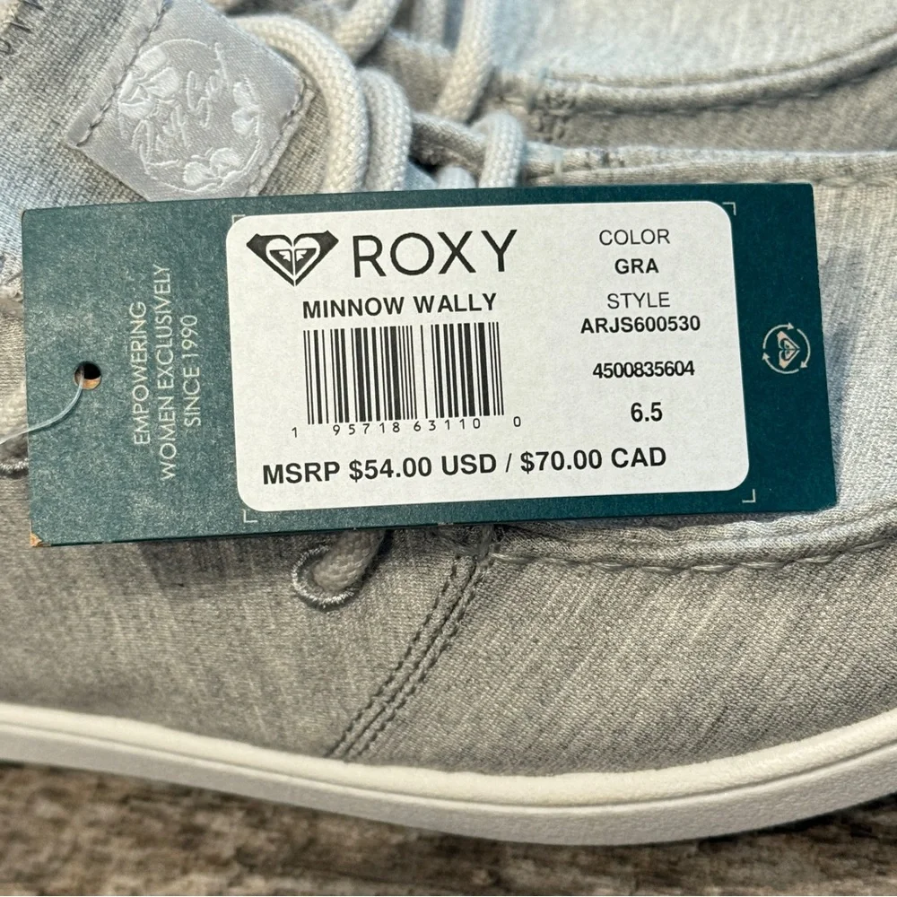 Roxy Women's Minnow Wally Mid Top Slip on Sneaker Shoe Gray Size 6.5 NWT - Picture 9 of 13